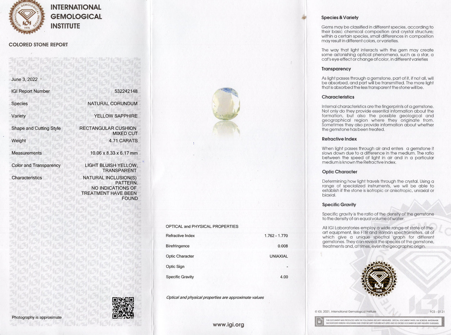 Natural Pitambari 4.71 Carats