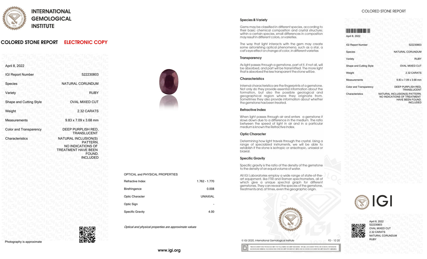 Natural Mozambique Ruby (Manik) 2.32 Carats
