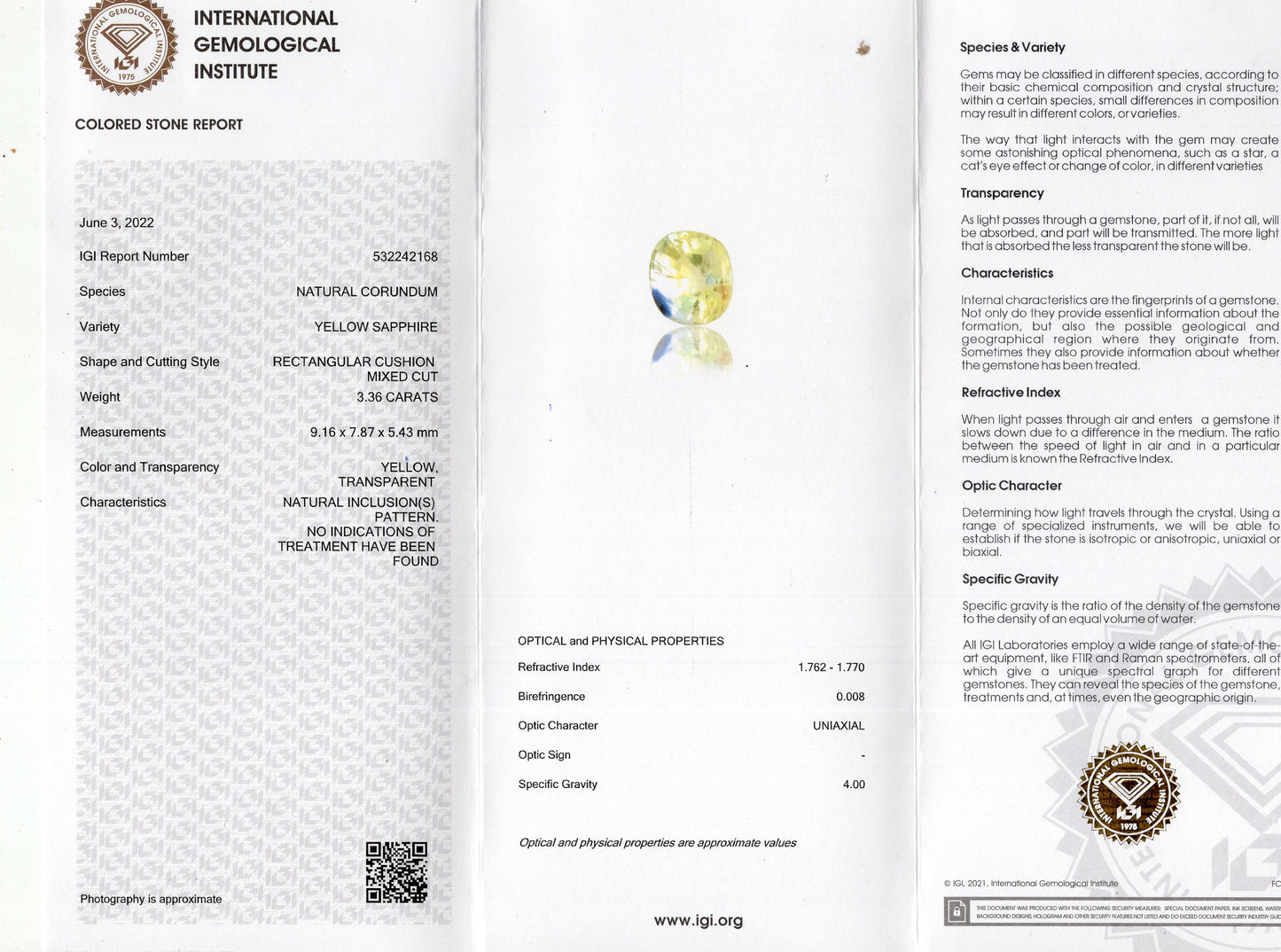 Natural Pitambari 3.36 Carats