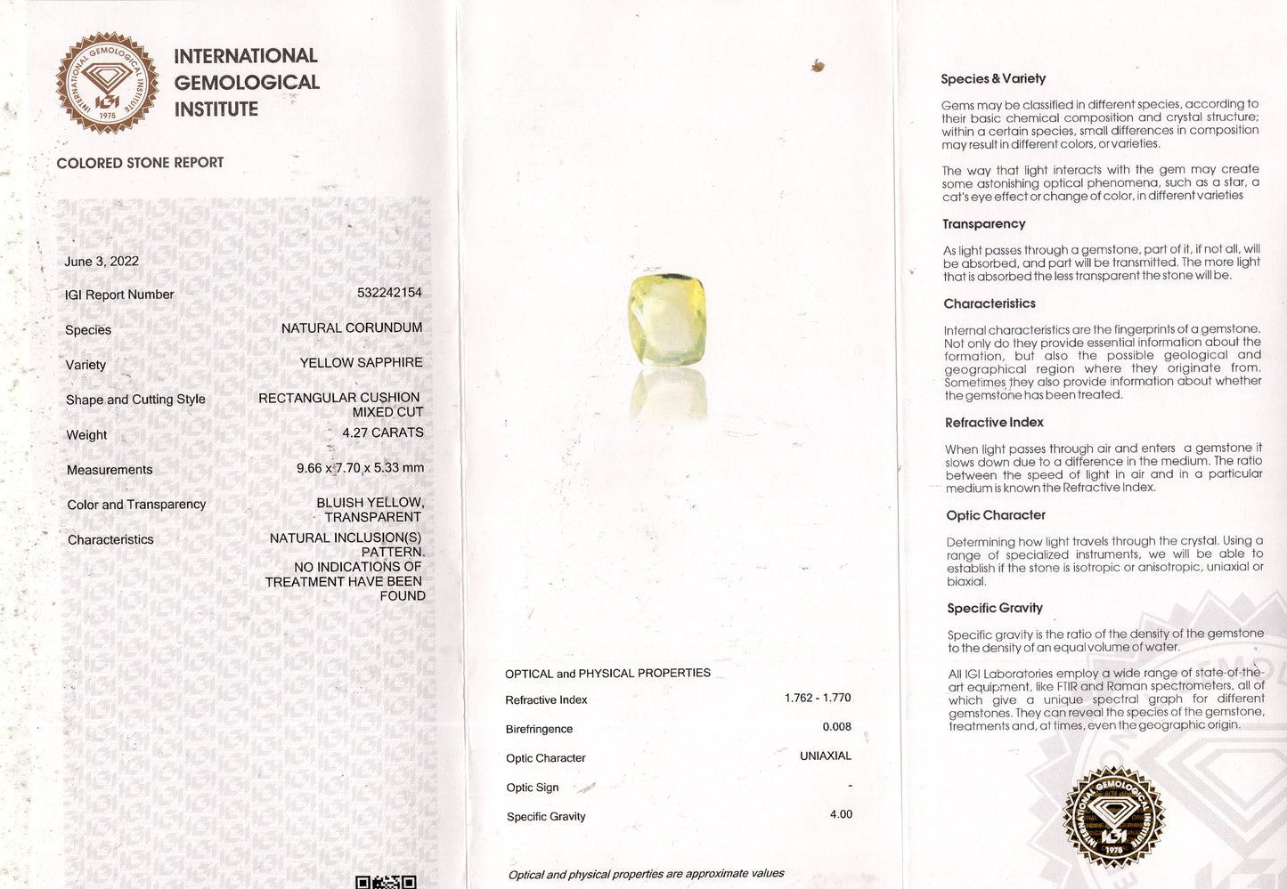 Natural Pitambari 4.27 Carats