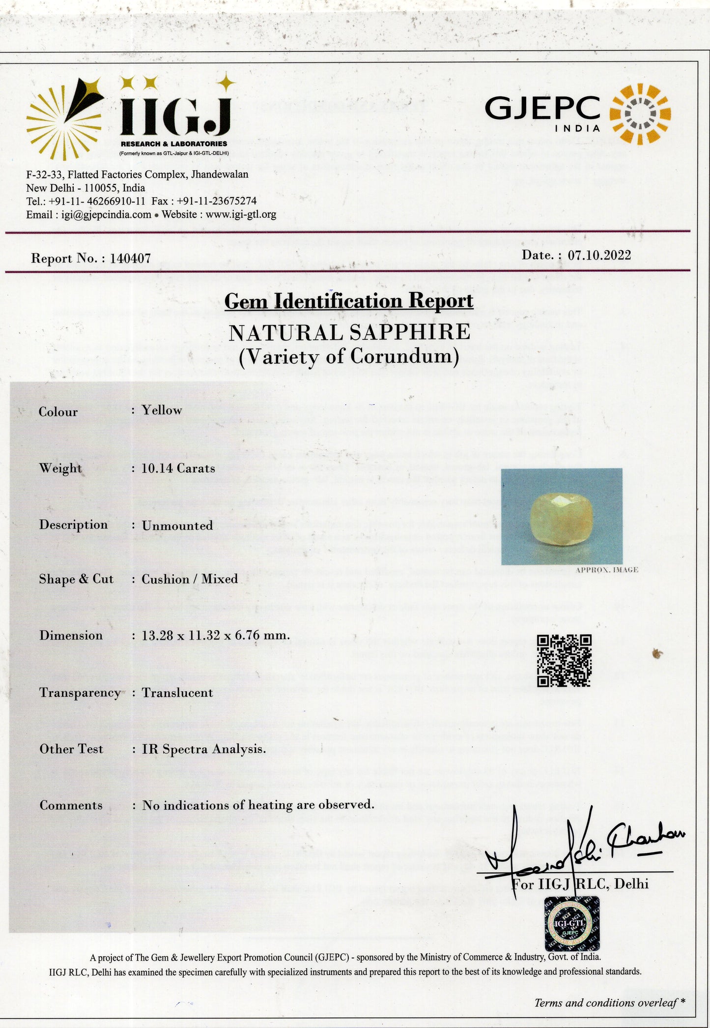 Natural Yellow Sapphire (Pukhraj) 10.14 Carats