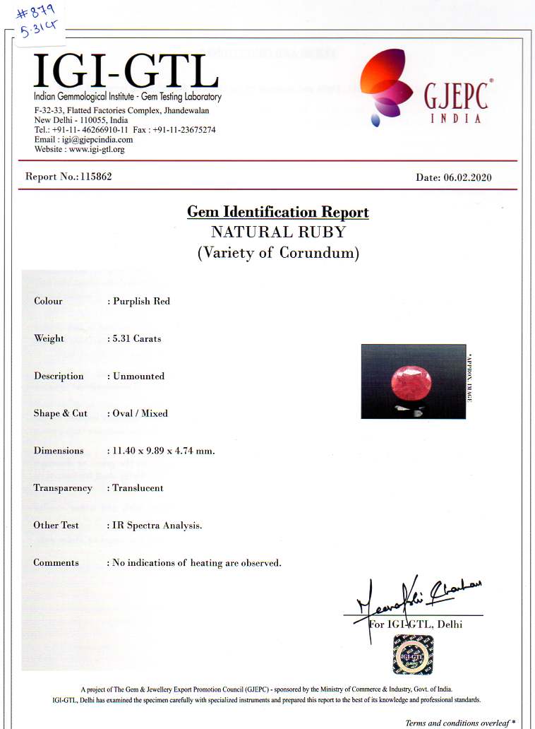 Burmese Ruby (Manik) 5.31 Carats