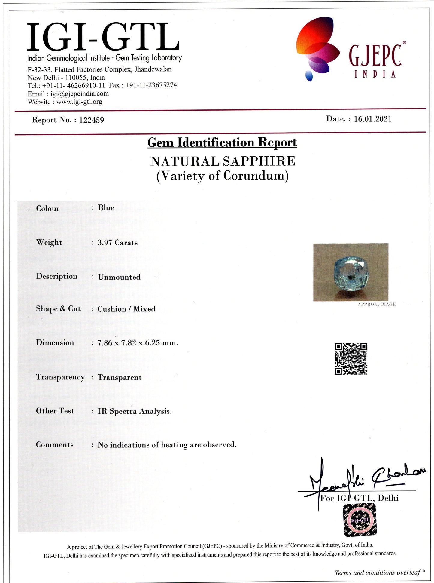 Natural Pitambari 3.97 Carats