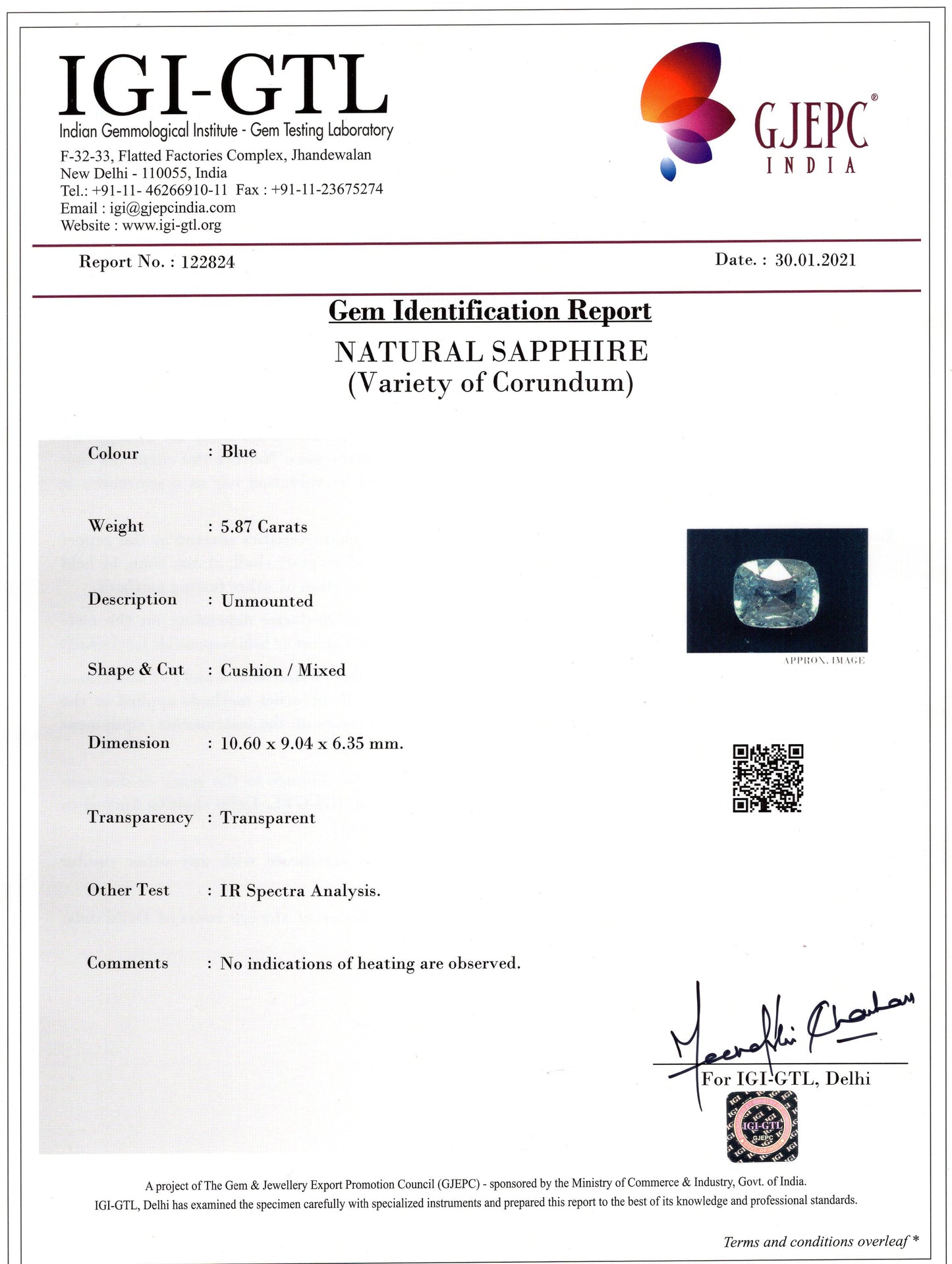 Natural Pitambari 5.87 Carats