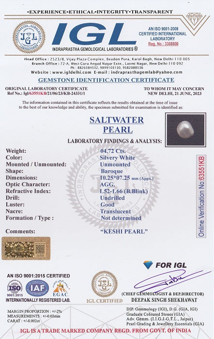 Keshi Pearl (Moti) 4.72 Carats