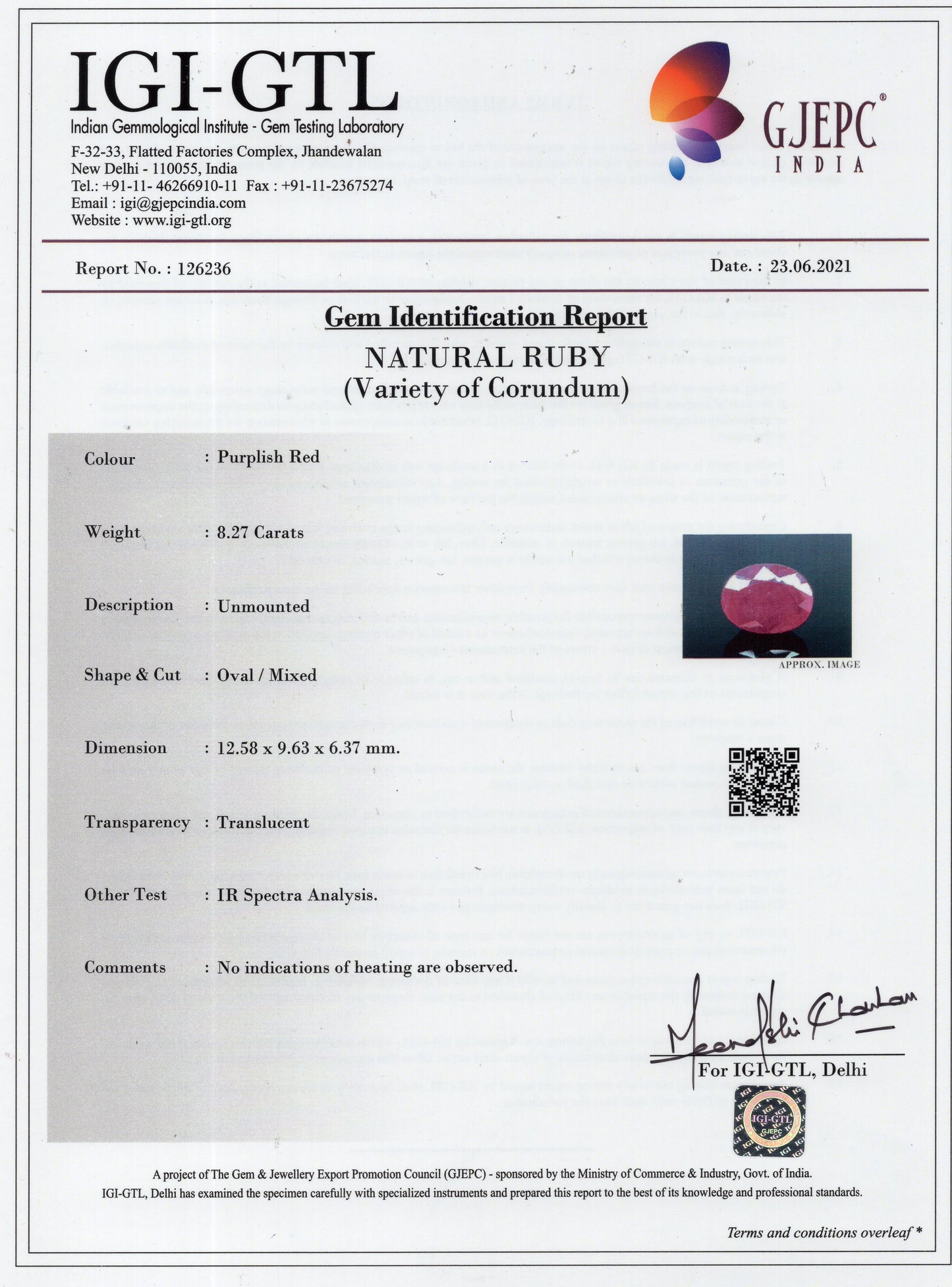 Natural African Ruby (Manik) 8.27 Carats