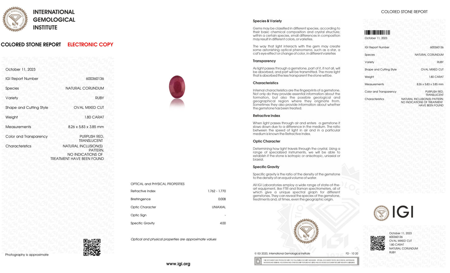 Natural Ruby (Manik) 1.80 Carats