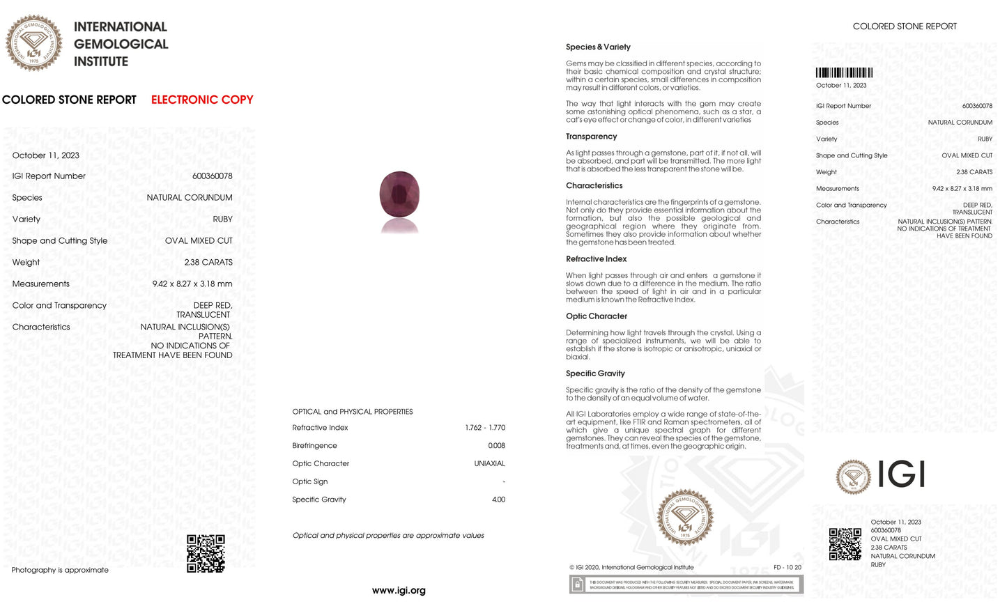 Natural Mozambique Ruby (Manik) 2.38 Carats