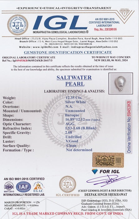 Venezuela Pearl (Moti) 12.35 Carats