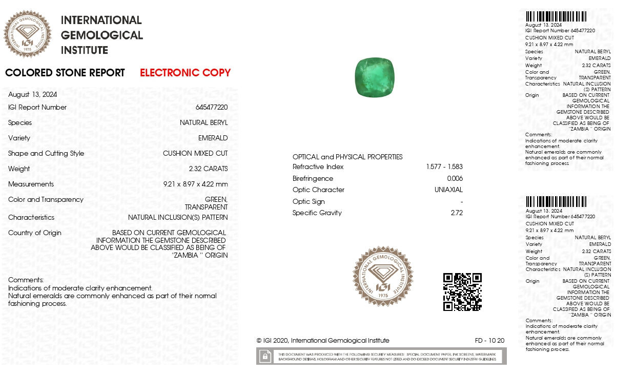 Natural Zambian Emerald (Panna) 2.32 Carats