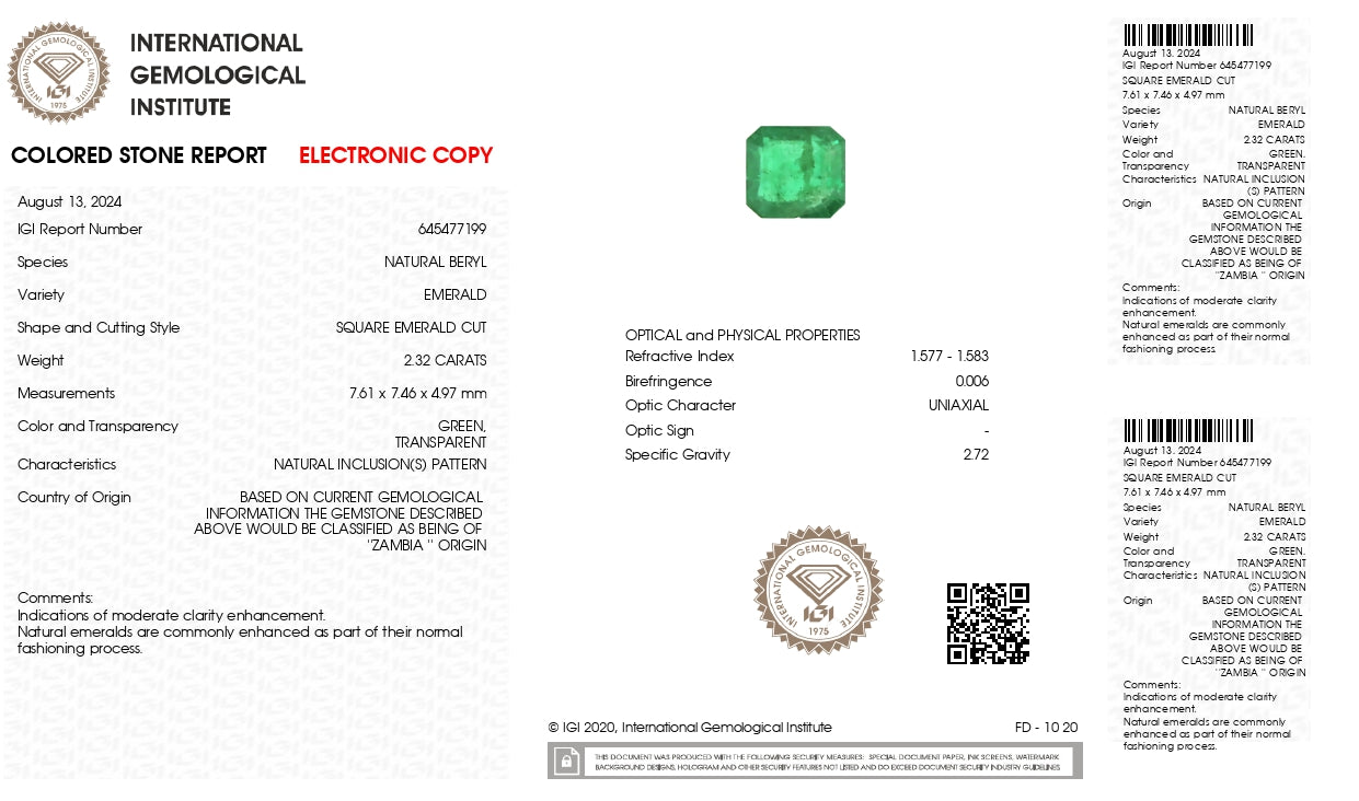 Natural Zambian Emerald (Panna) 2.32 Carats