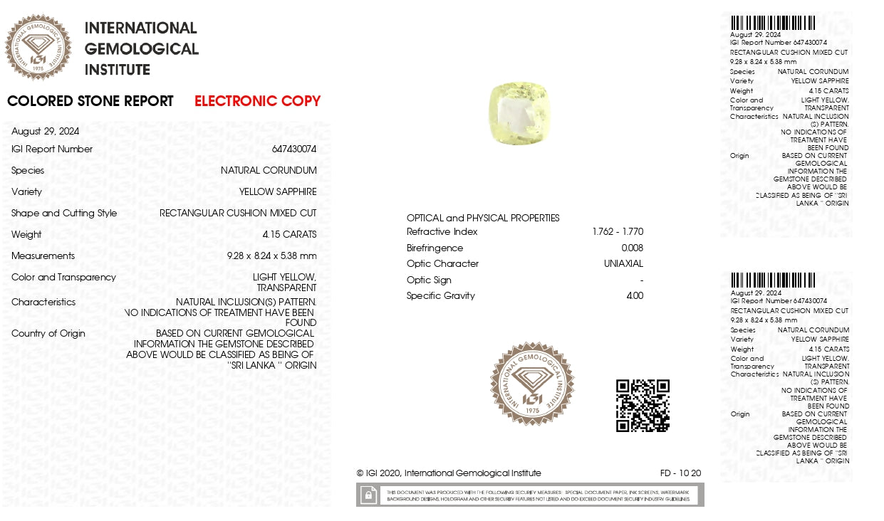 Natural Yellow Sapphire (Pukhraj) 4.15 Carats