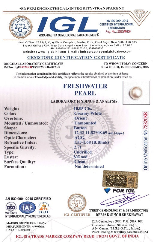 Fresh Water Pearl (Moti) 10.05 Carats