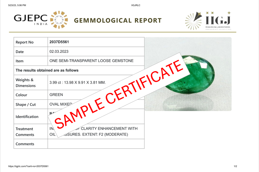 Natural Zambian Emerald (Panna) 5.62 Carats