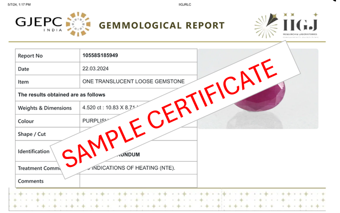 Natural Ruby (Manik) 5.19 Carats