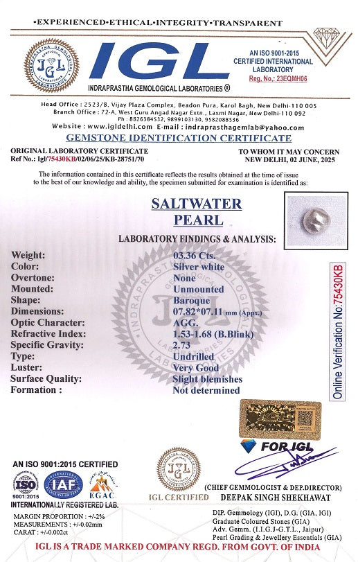 Natural Venezuela Pearl 3.36 Carats