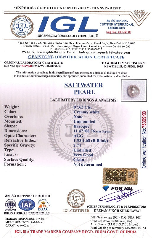 Natural Venezuela Pearl 7.63 Carats