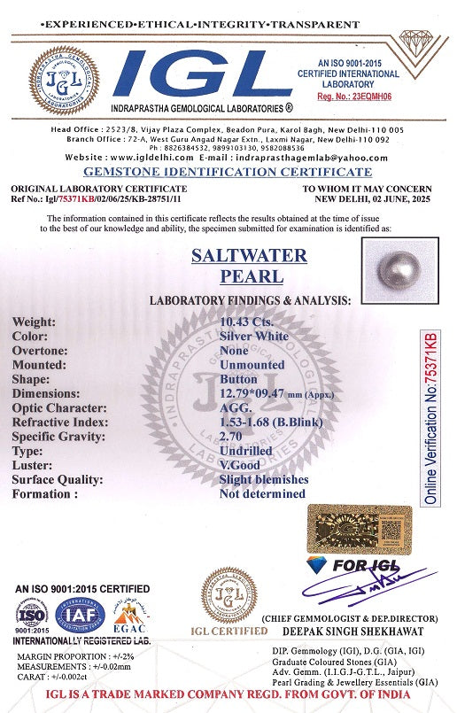 Natural Venezuela Pearl 10.43 Carats