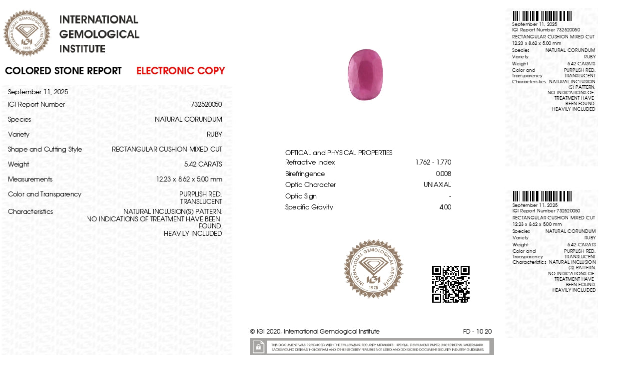 Natural African Ruby (Manik) 5.42 Carats