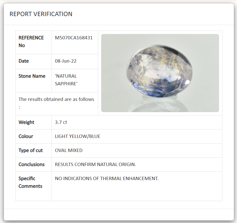 Natural Pitambari 3.70 Carats