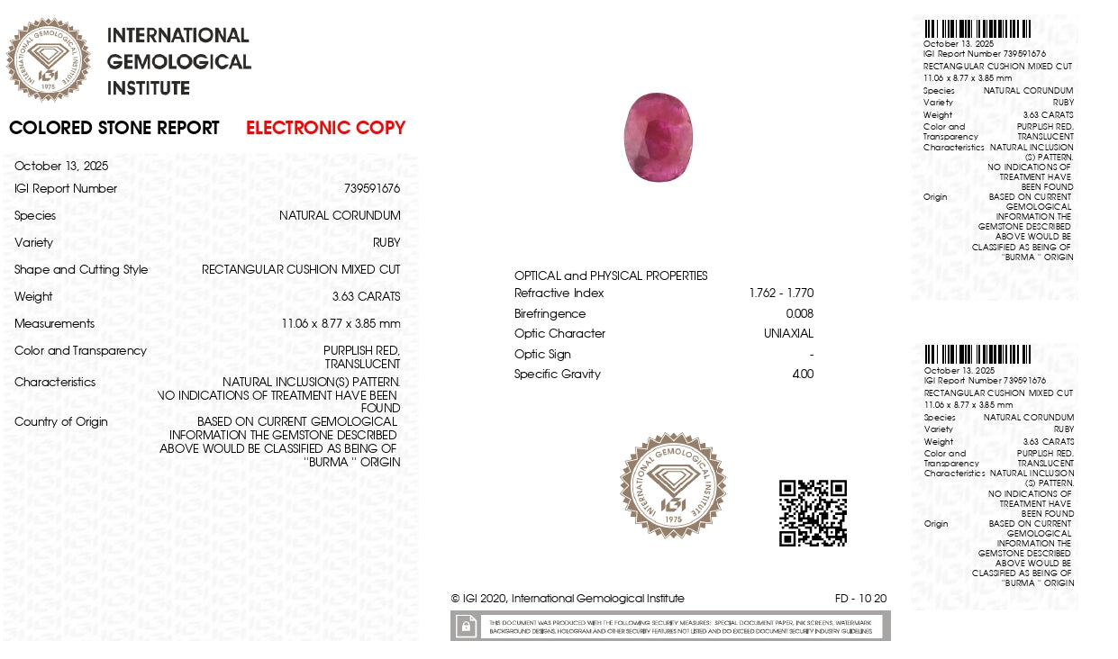 Burmese Ruby (Manik) 3.63 Carats