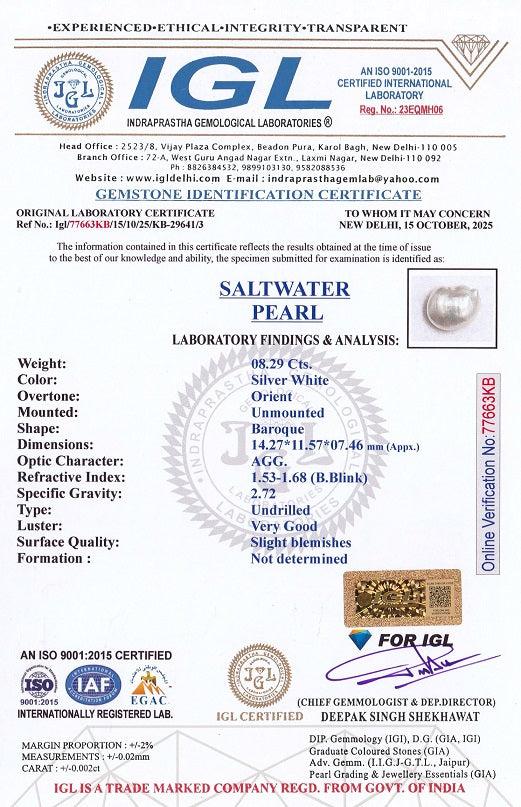 Natural Venezuela Pearl 8.29 Carats