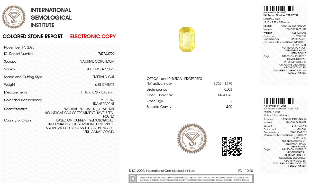 Natural Yellow Sapphire (Pukhraj) 4.88 Carats