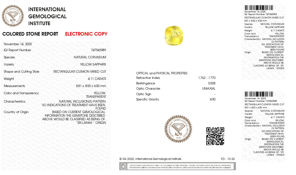 Natural Yellow Sapphire (Pukhraj) 4.11 Carats