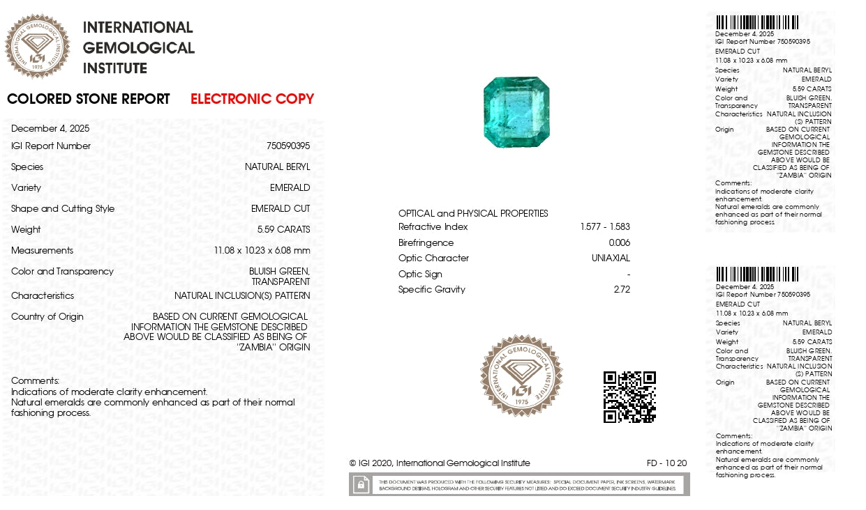 Natural Zambian Emerald (Panna) 5.59 Carats