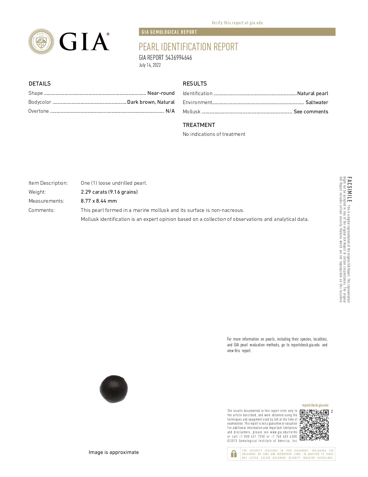 Natural Basra Pearl (Moti) 2.29 Carats