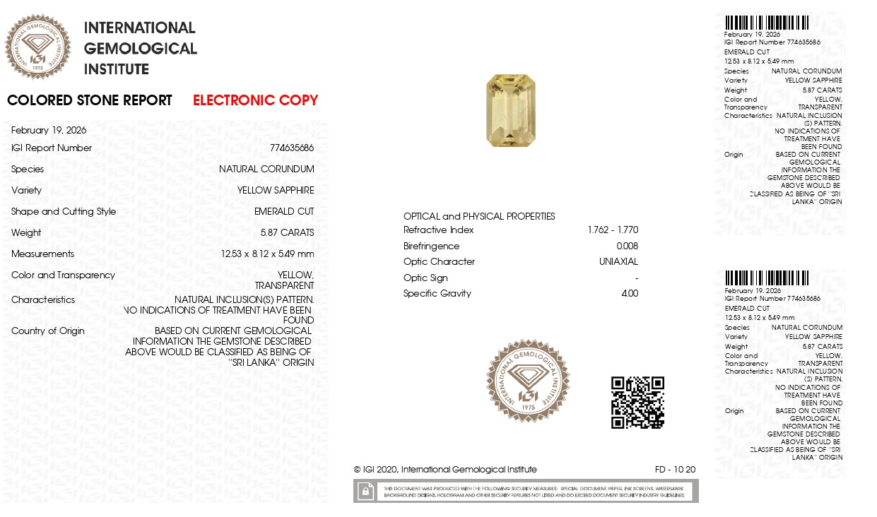 Natural Yellow Sapphire (Pukhraj) 5.87 Carats