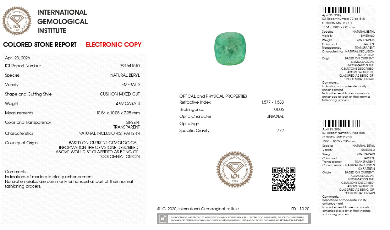 Natural Columbian Emerald (Panna) 4.99 Carats