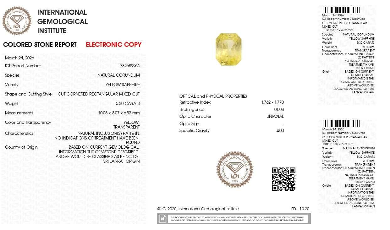Yellow Sapphire (Pukhraj) 5.30 Carats