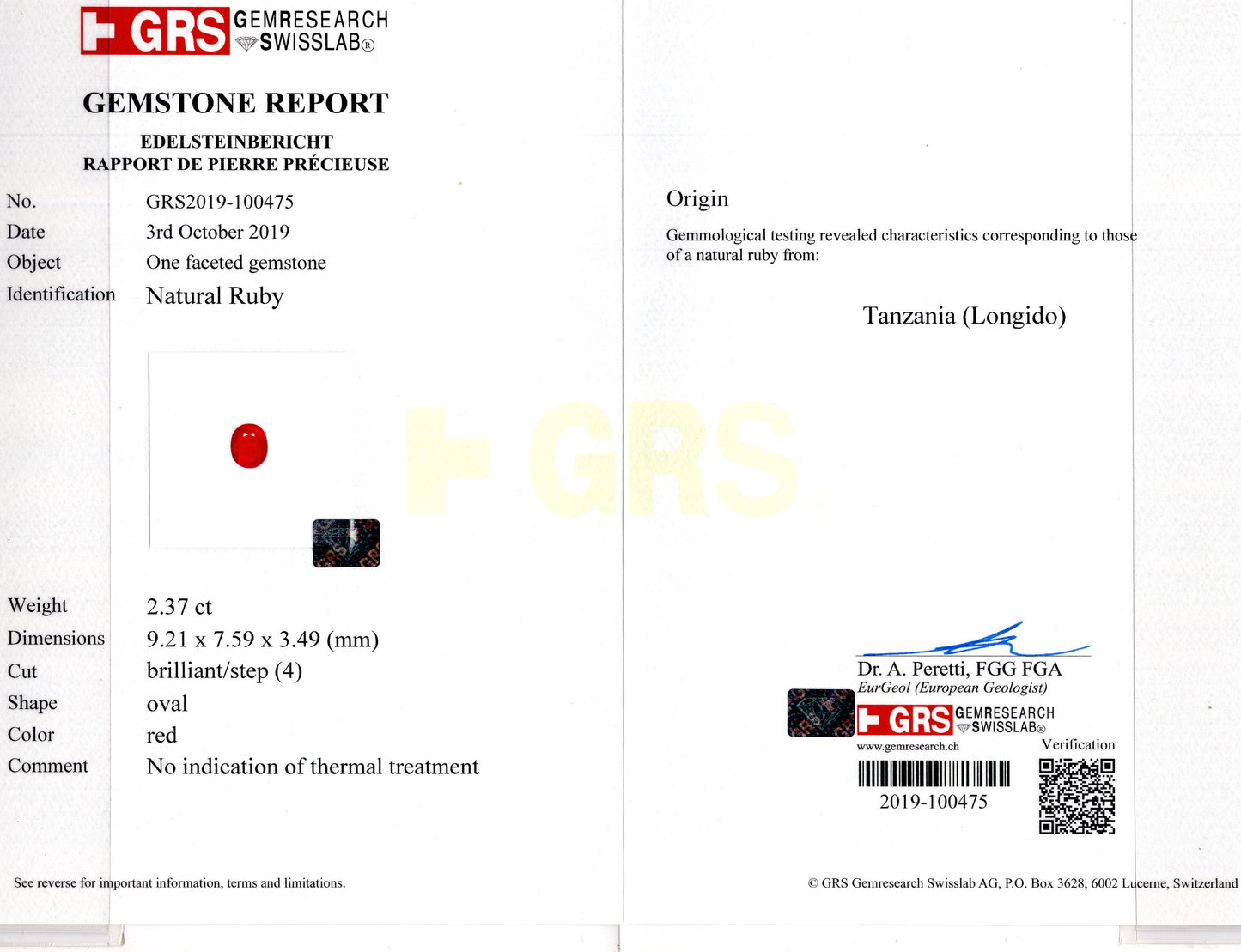 Natural Ruby (Manik) 2.37 Carats