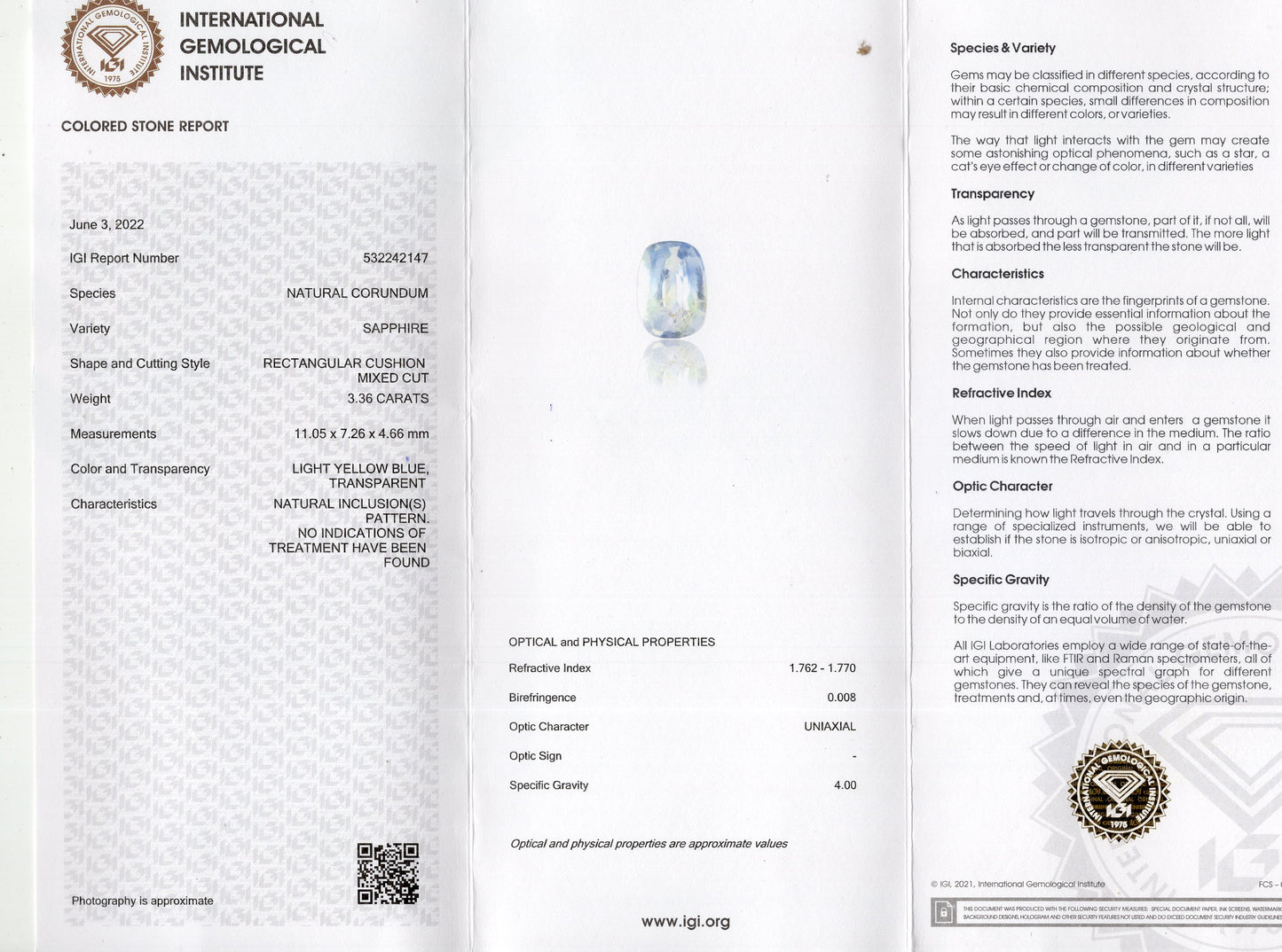 Natural Pitambari 3.36 Carats