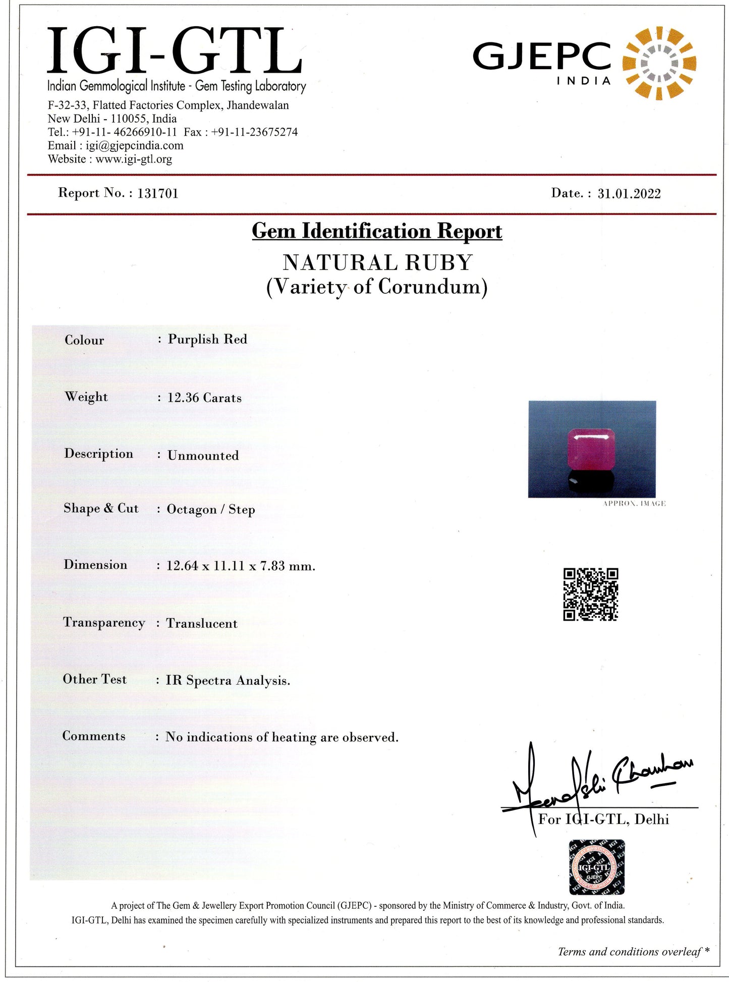 Natural African Ruby (Manik) 12.36 Carats