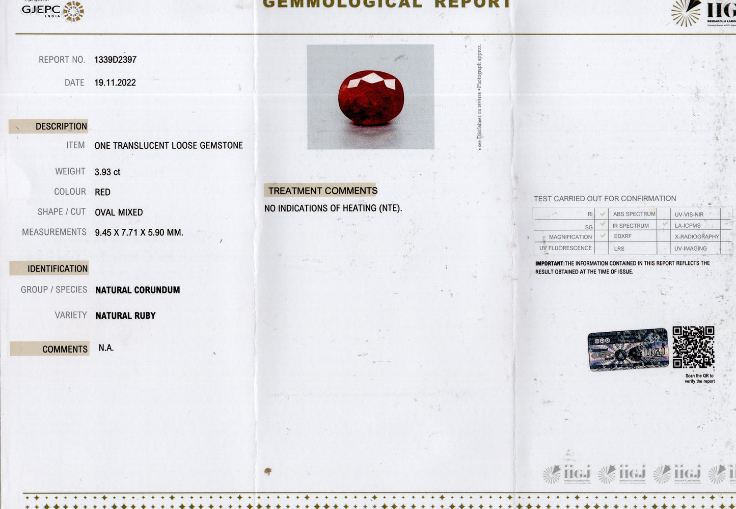 Natural Ruby (Manik) 3.93 Carats