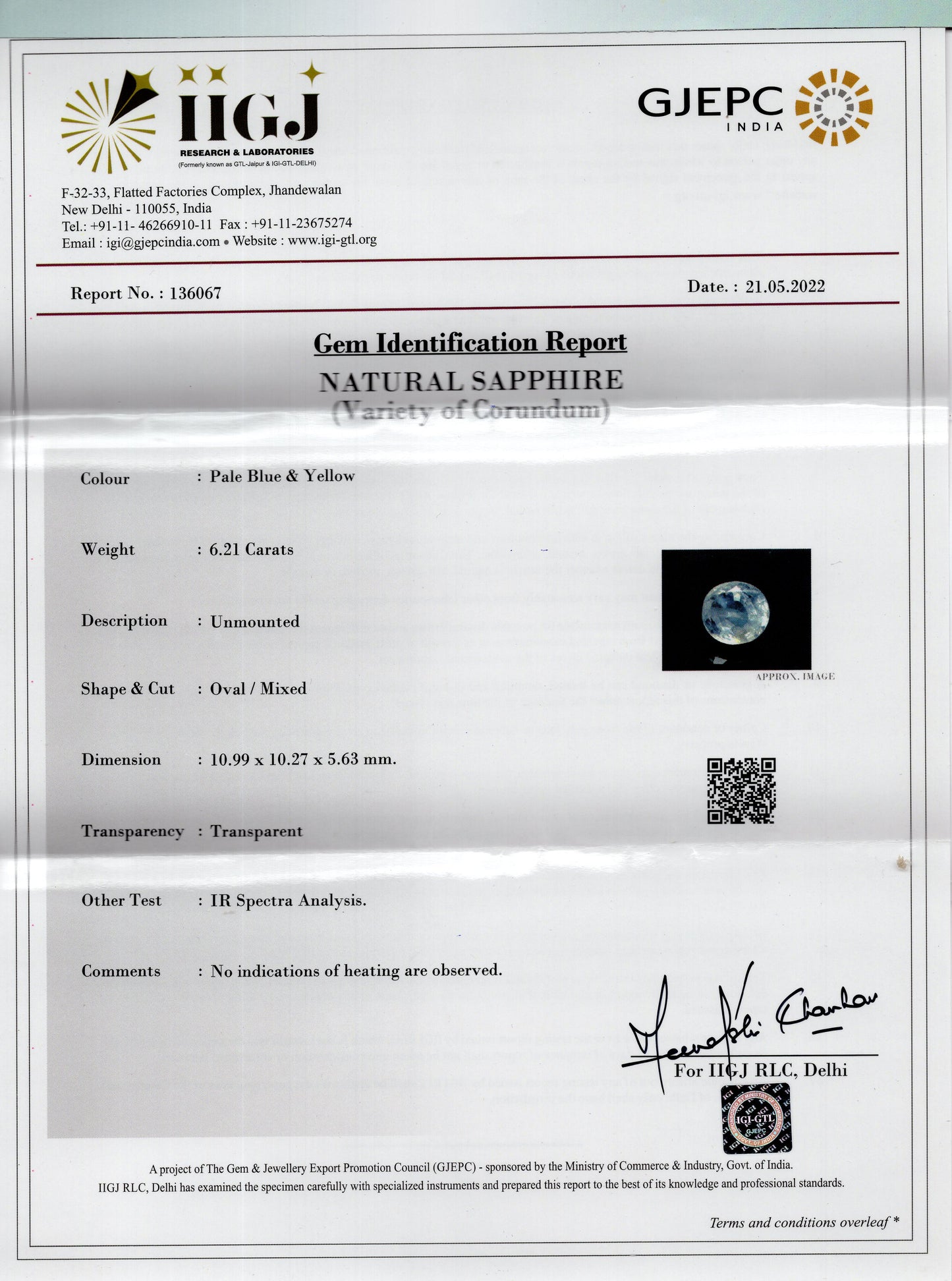 Natural Pitambari 6.21 Carats