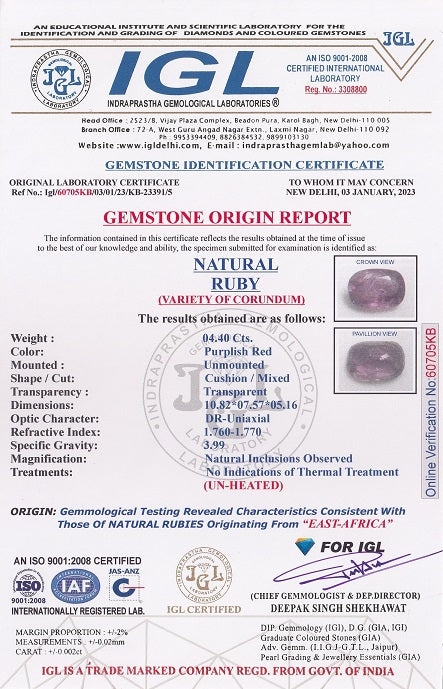 Natural African Ruby (Manik) 4.40 Carats