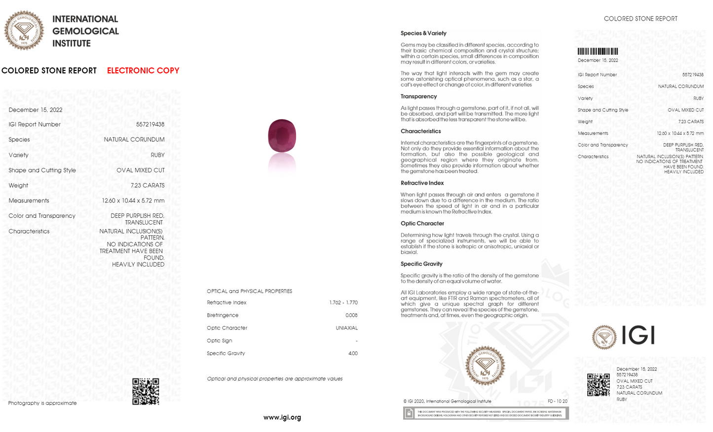 Natural Ruby (Manik) 7.23 Carats