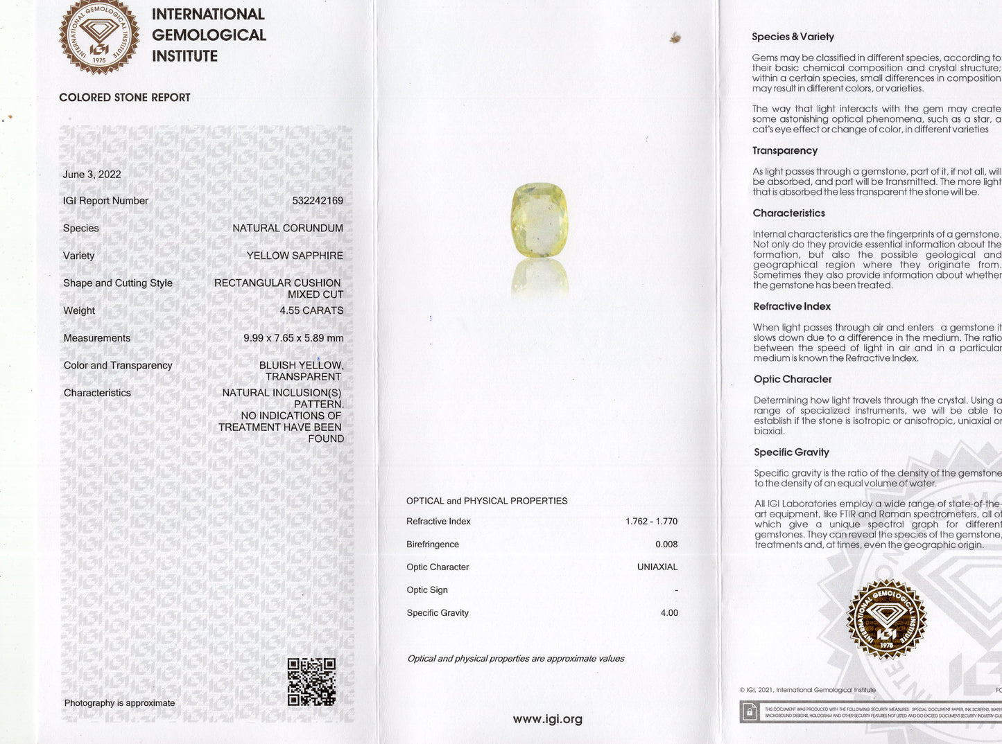 Natural Pitambari 4.55 Carats