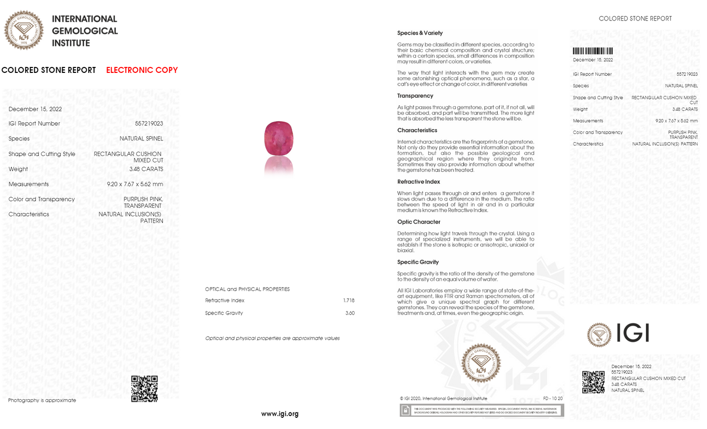 Natural Spinel 3.48 Carats