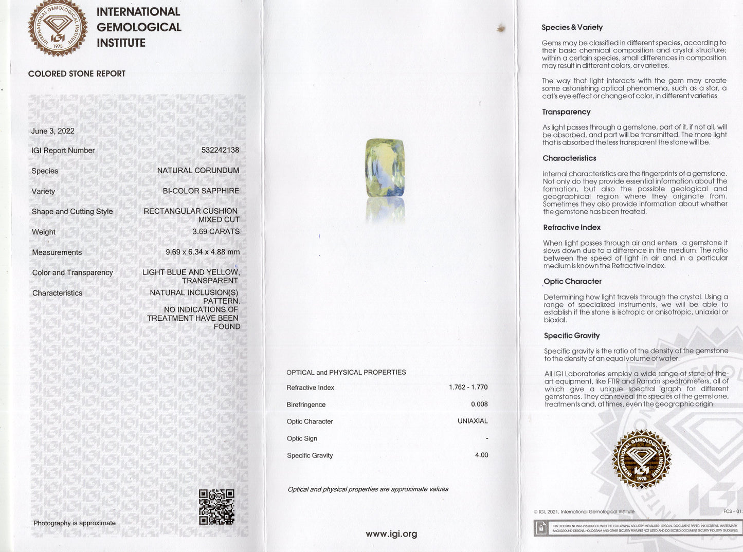 Natural Pitambari 3.69 Carats