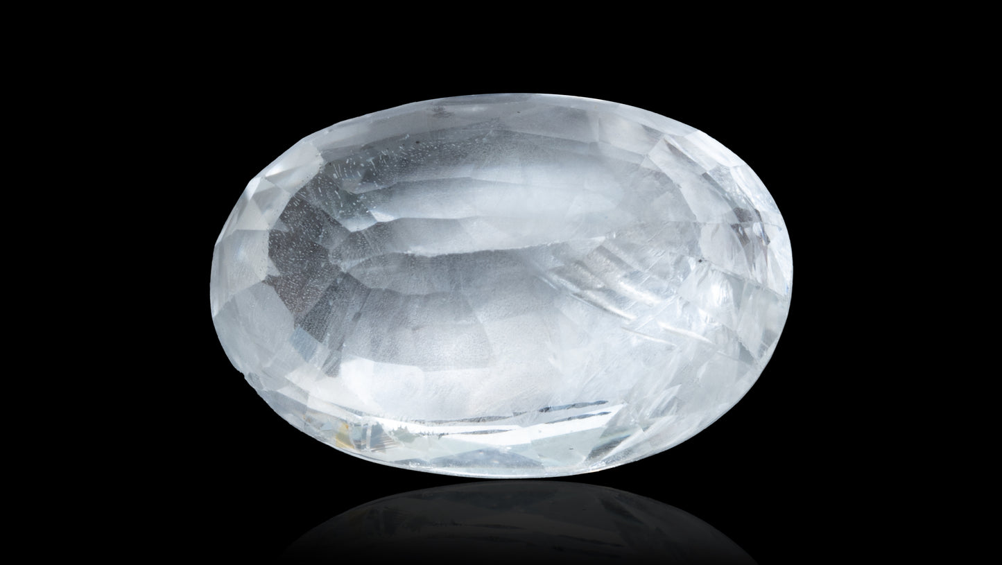 NATURAL WHITE SAPPHIRE 5.20  CARATS