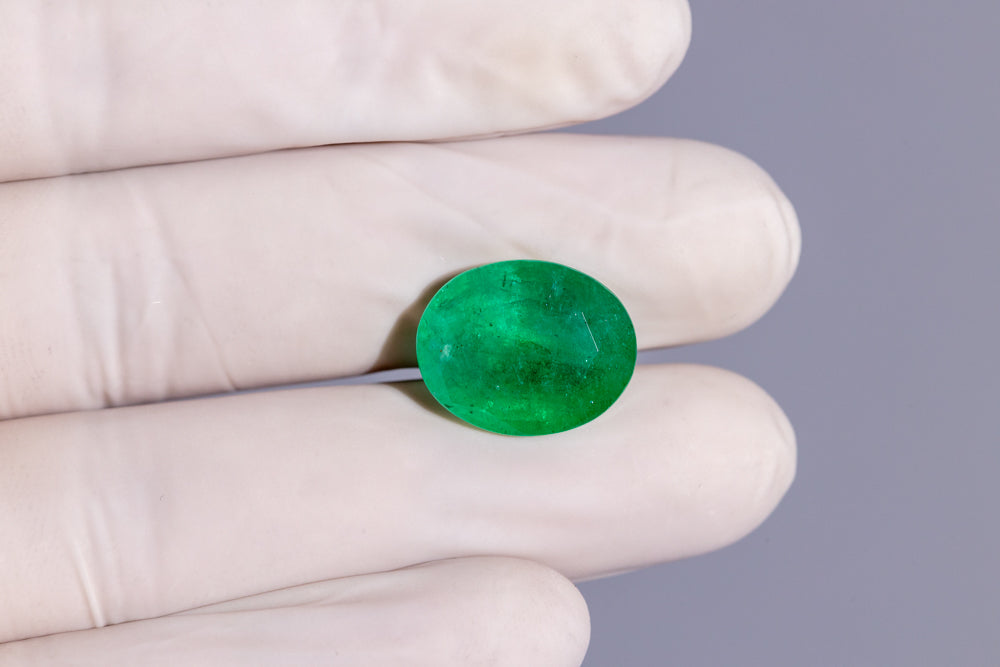Minor Oil Natural Zambian Emerald (Panna) 13.09 Carats