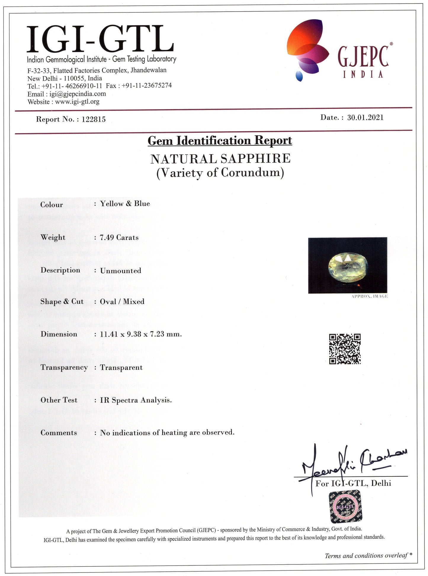 Natural Pitambari 7.49 Carats