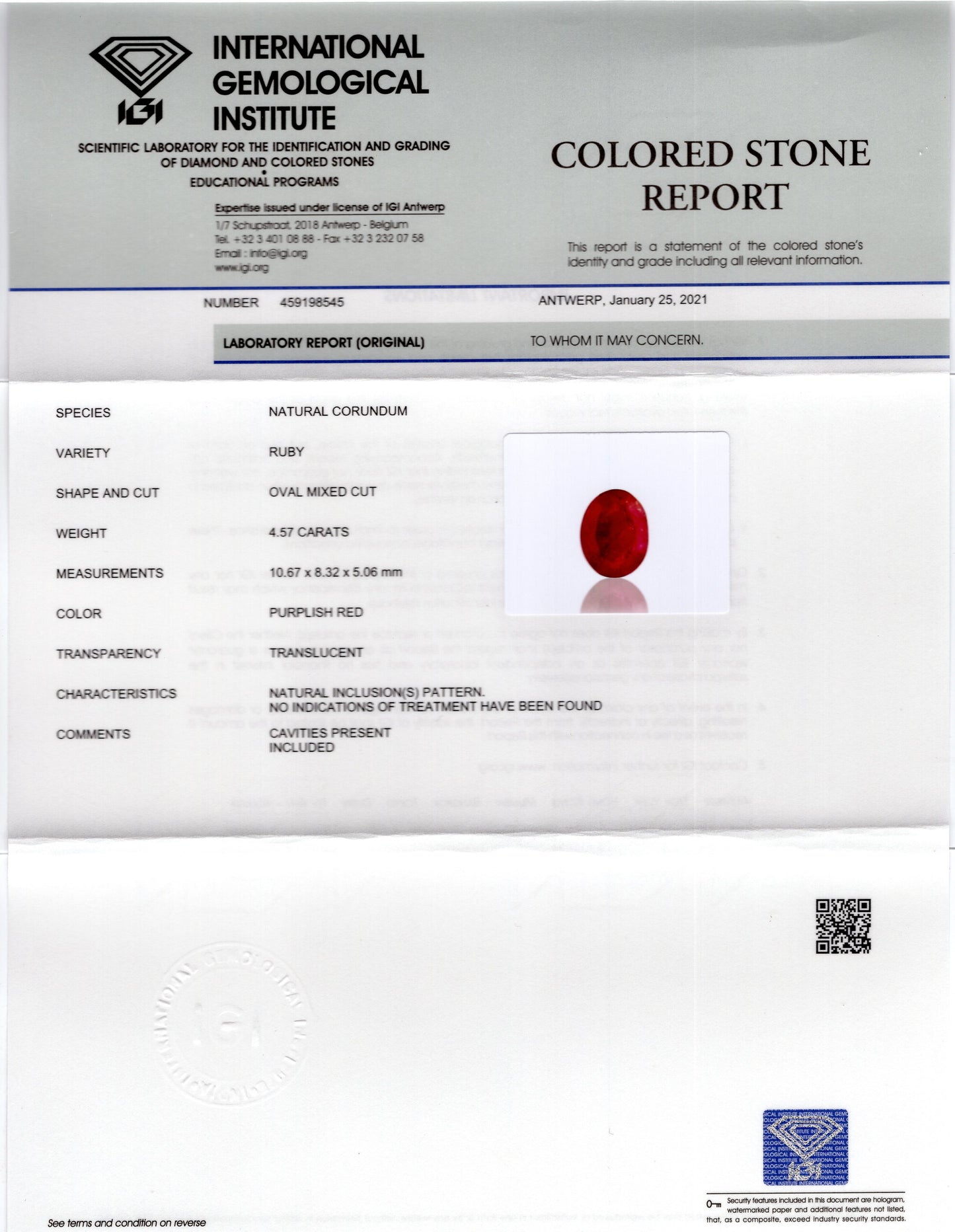 Burmese Ruby (Manik) 4.57 Carats