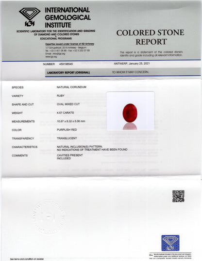 Burmese Ruby (Manik) 4.57 Carats