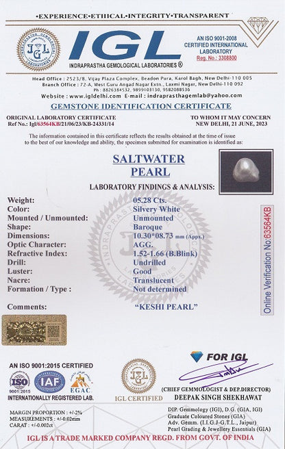 Keshi Pearl (Moti) 5.28 Carats