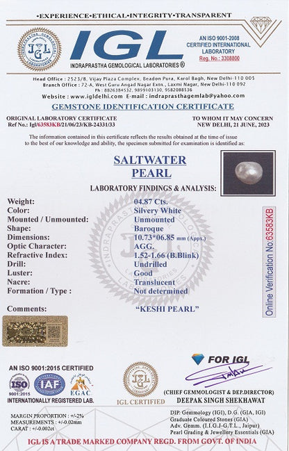 Keshi Pearl (Moti) 4.87 Carats